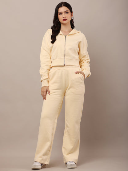 Cotton Full Sleeve Hooded Sweatshirt with Trouser Co-Ord Set