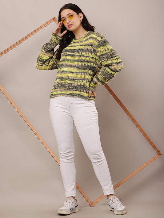 Wool Full Sleeve with Round Neck Yellow sweater