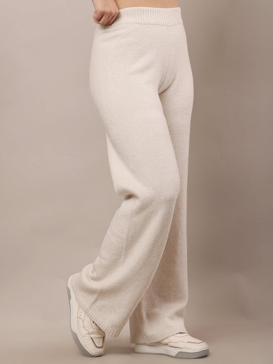 Polyester Elasticated Waistband off-white Trousers