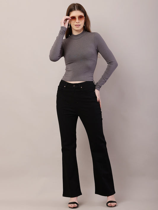 Acrylic Turtle Neck with Full Sleeve Grey Sweater