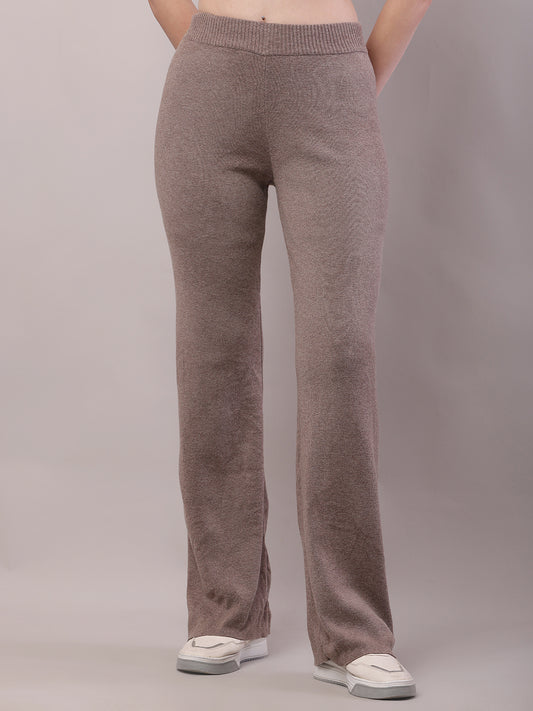 Polyester Solid Fleece Warm Brown Trouser