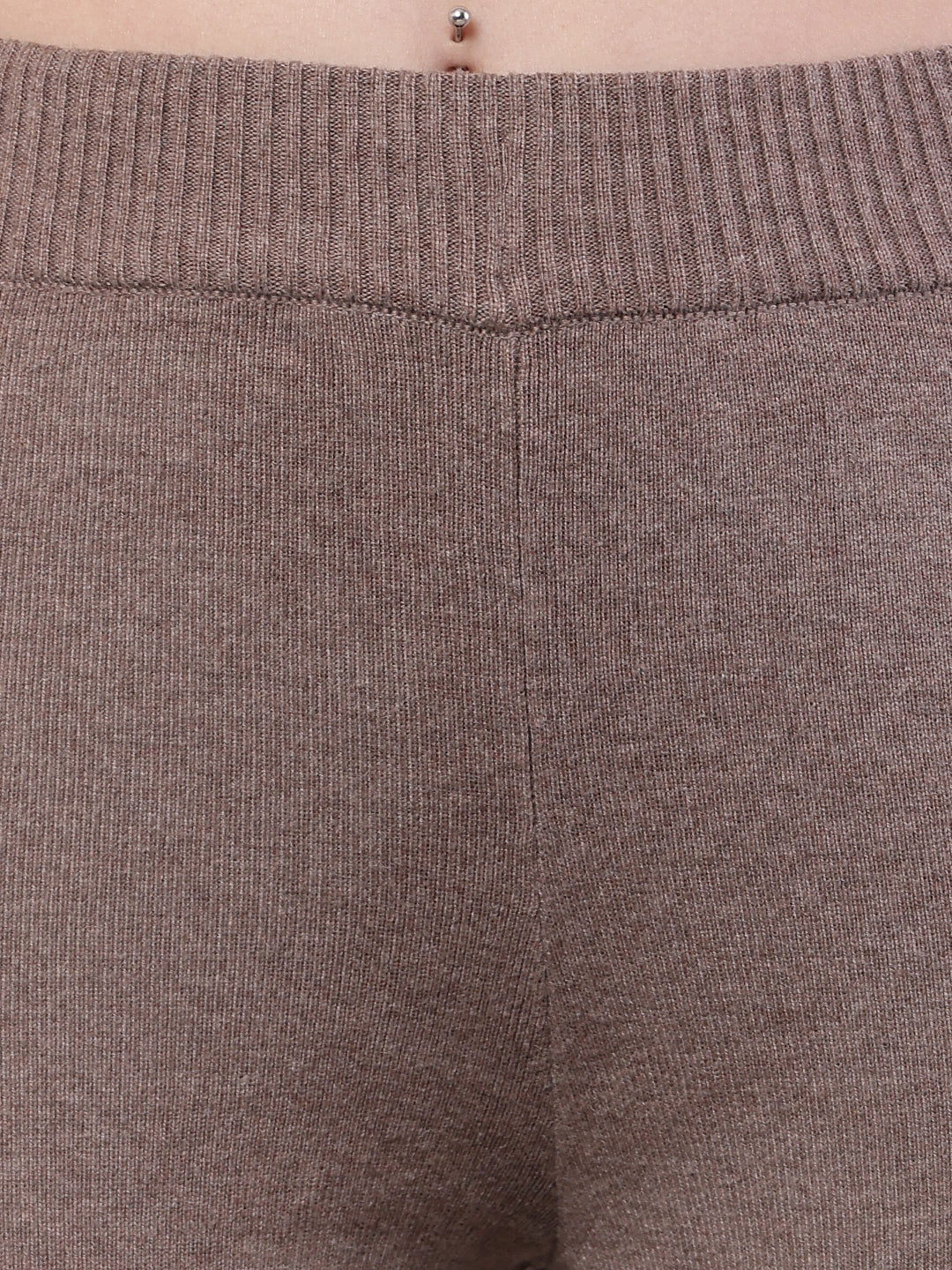 Polyester Solid Fleece Warm Brown Trouser