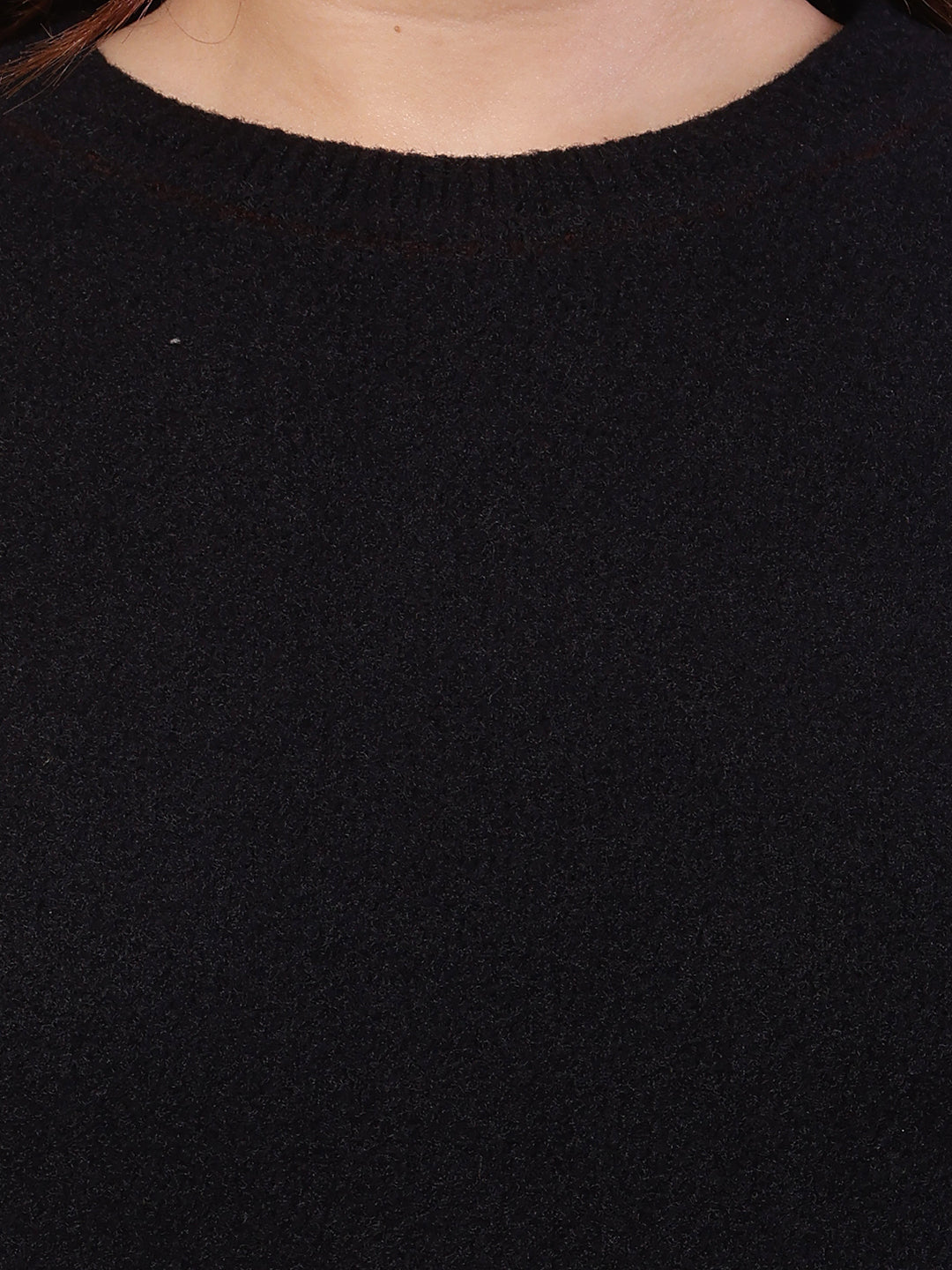 Acrylic Full Sleeve with Round Neck Black Sweater