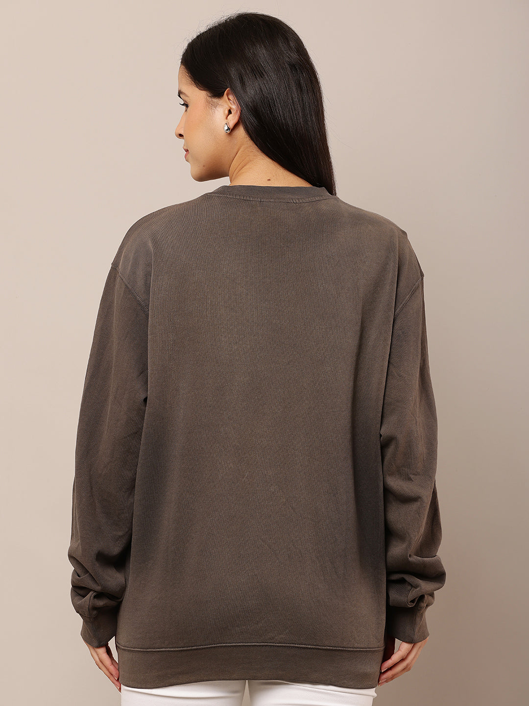 Cotton Full Sleeve with Round Neck Grey Sweatshirt