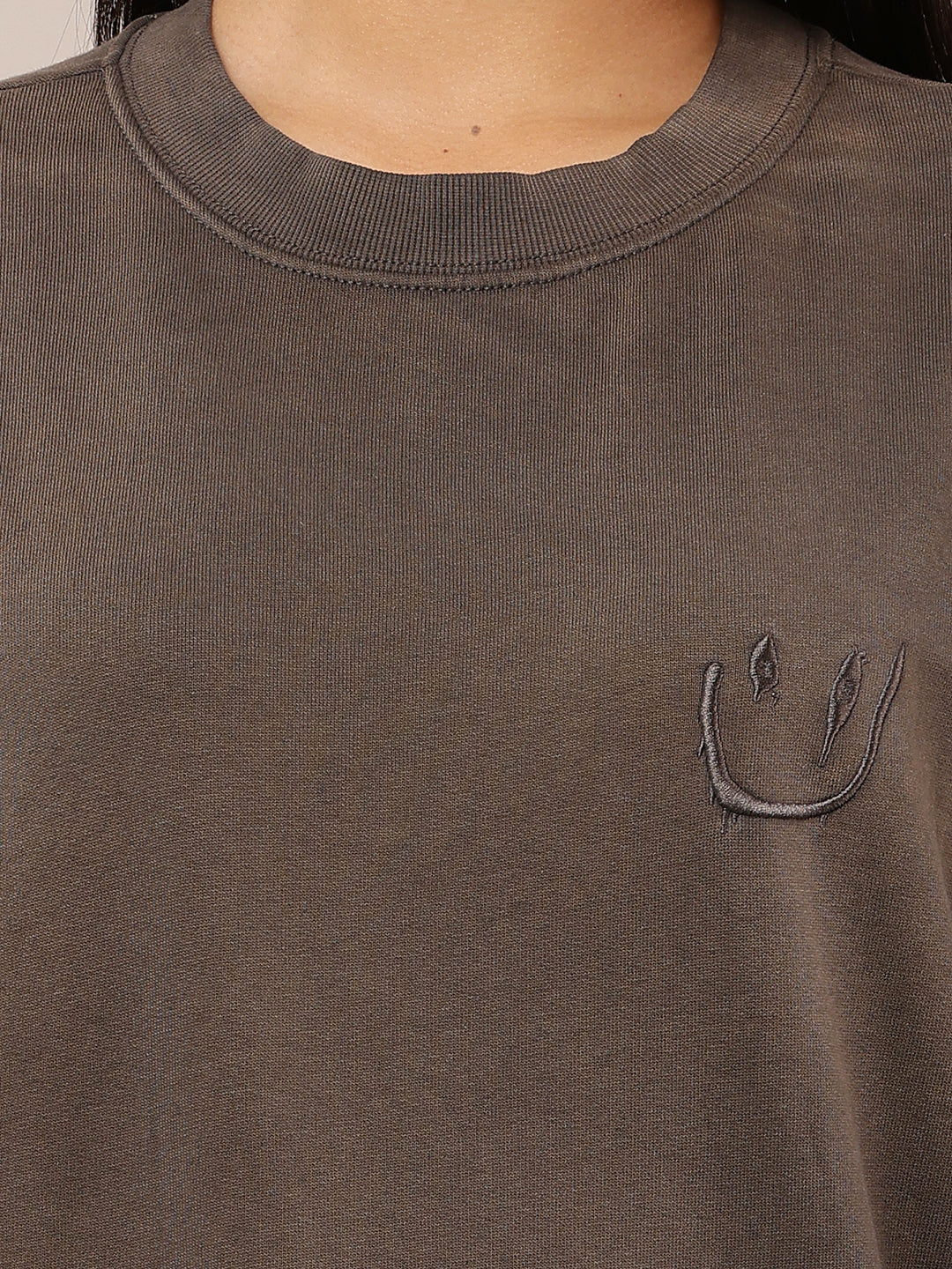 Cotton Full Sleeve with Round Neck Grey Sweatshirt