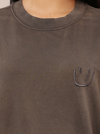 Cotton Full Sleeve with Round Neck Grey Sweatshirt