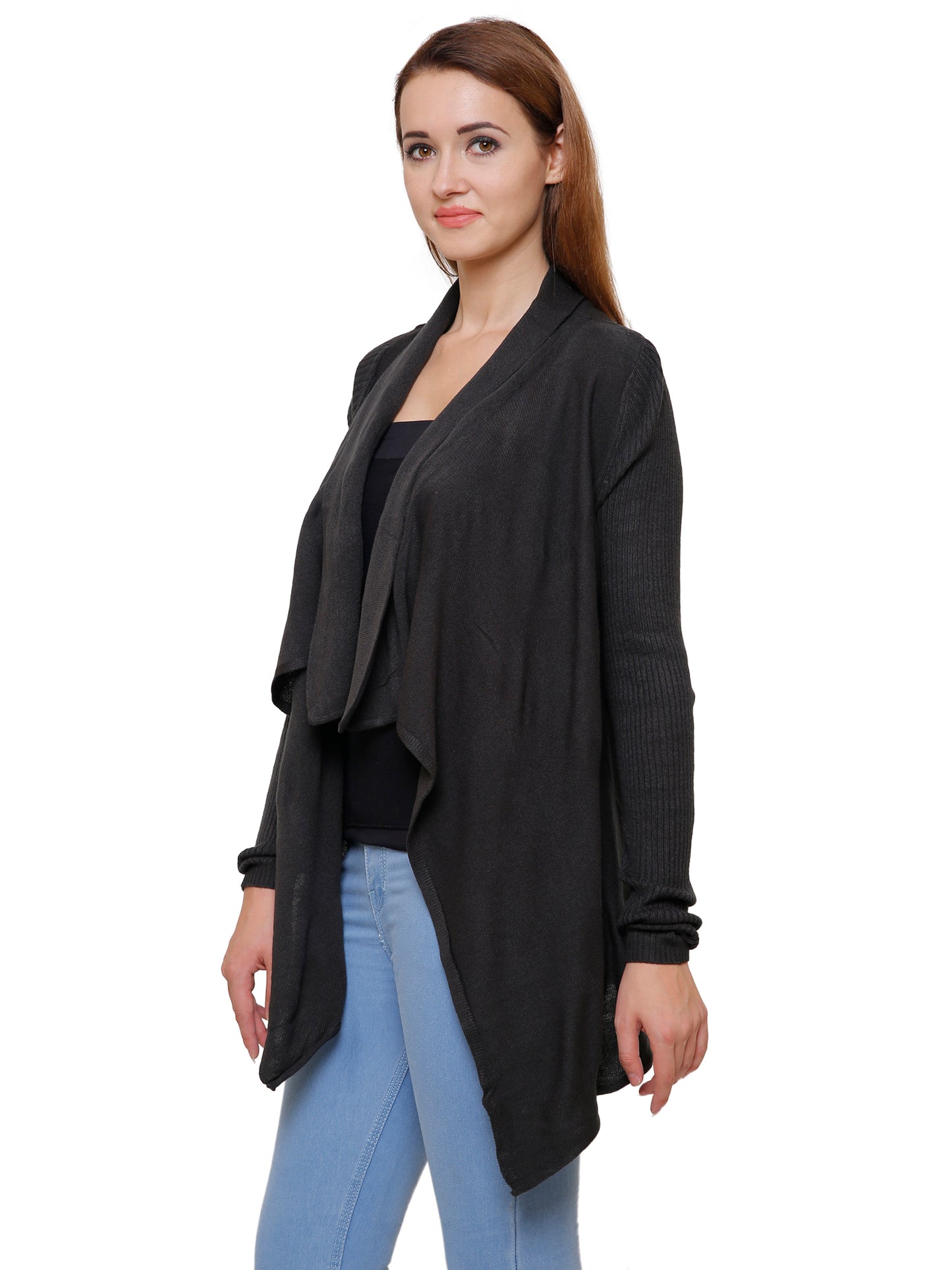 Black Asymmetric Cardiagn for Women's